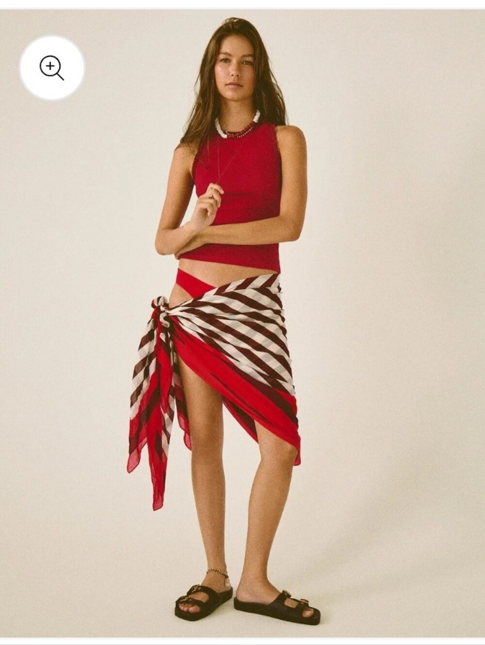 Madewell Striped Sarong Border Stripe Plum $88